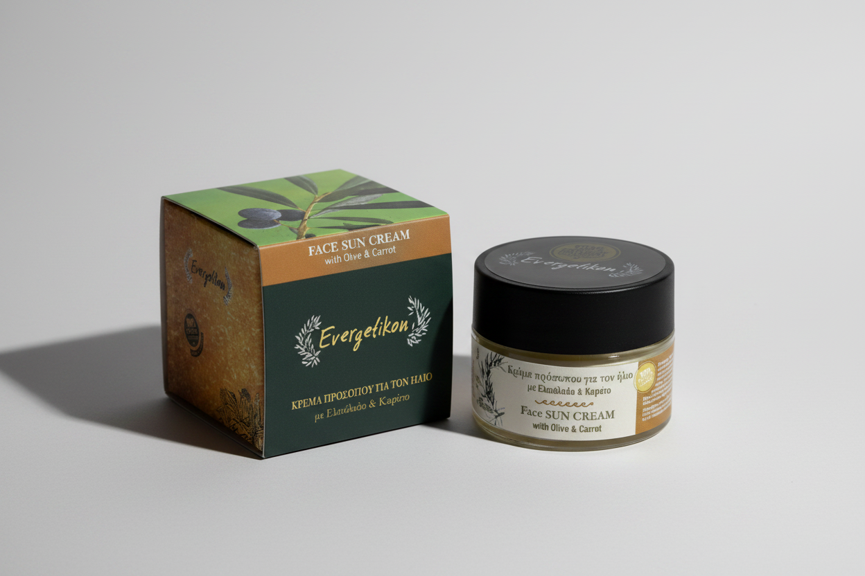 natuurlijke zonbescherming gezichtscreme evergetikon