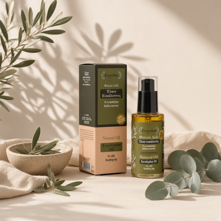 Evergetikon eucalyptusolie met verse eucalyptus