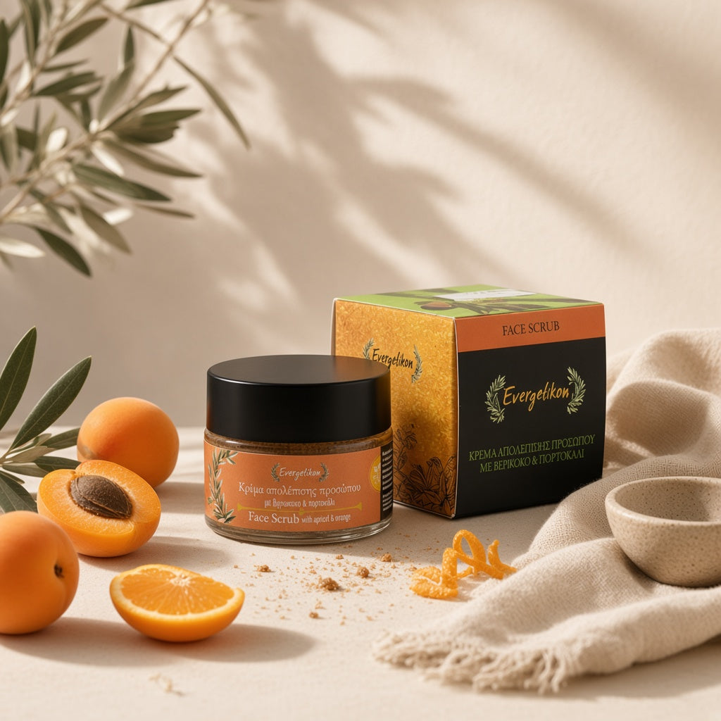 Evergetikon gezichtsscrub met abrikoos en sinaasappel