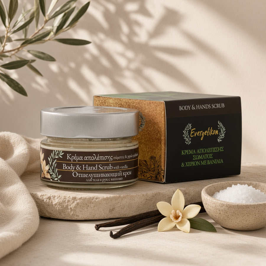 Evergetikon lichaam- en handscrub met vanille en zeezout