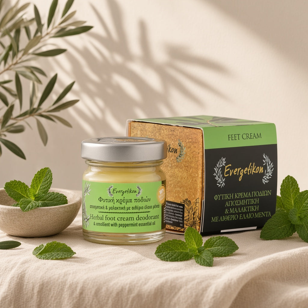 Evergetikon voetendeodorant crème met pepermunt